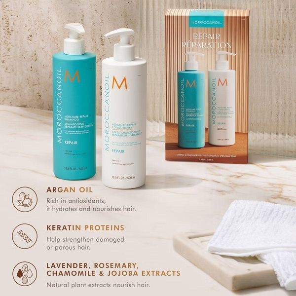 Набор для восстановления (шампунь+кондиционер) MoroccanOil Duo 2025 Repair Shampoo and Conditioner 500мл+500мл 900500 фото