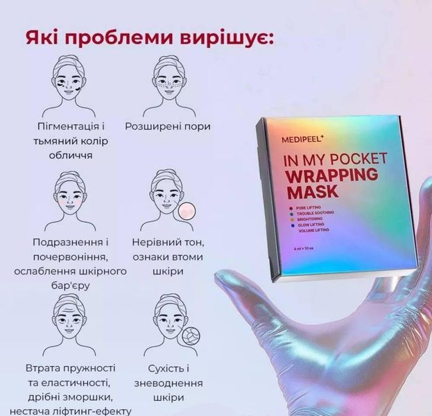Набор миниатюр масок-пленок для лица Medi-Peel In My Pocket Wrapping Mask 4 мл x 10 шт 367-i20 фото
