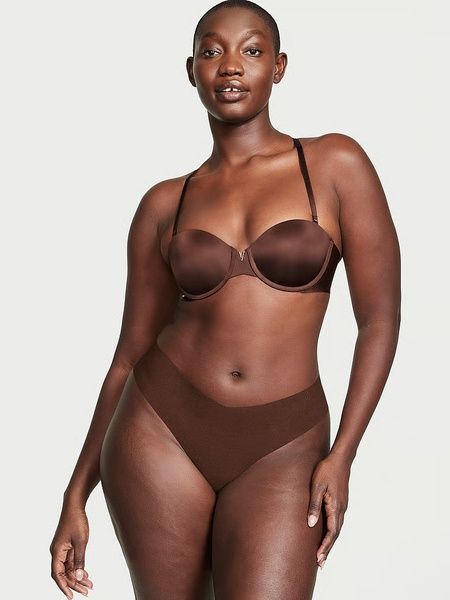Трусики-стринги бесшовные Victoria's Secret No-Show Thong Panty коричневые uqk-txg-wzx фото