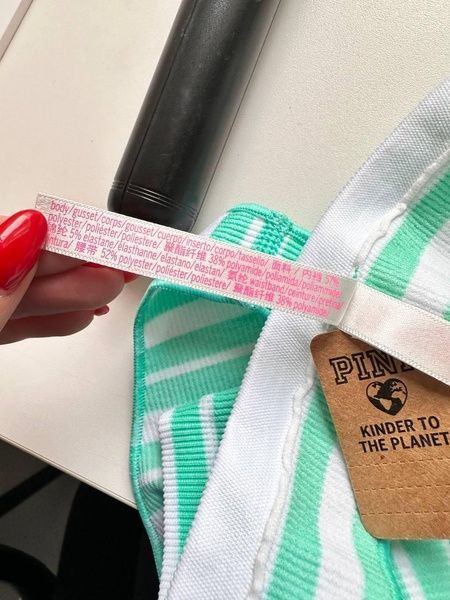 Трусики-стринги женские с микрофибры PINK Victoria's Secret зеленые 800-520 фото