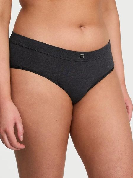 Трусики-хипстер женские Victoria's Secret Logo Cotton Hiphugger Panty черные r3q-whp-3tr фото