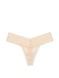 Трусики-стринги женские кружевные Victoria's Secret Lace Thong Panty бежевые 56s-03m-q20 фото 2