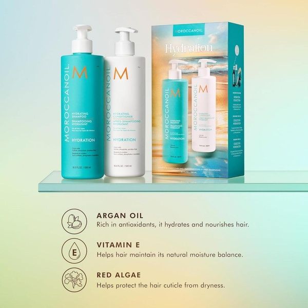 Набор для увлажнения (шампунь+кондиционер) MoroccanOil Duo 2025 Hydration Shampoo and Conditioner 500мл+500мл 900501 фото