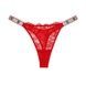 Стринги люксовые кружевные со стразами красные Victoria's Secret Very Sexy Shine Strap Lace Thong Panty c68-gk0-78r фото 1