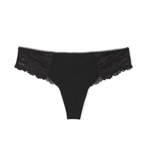 Трусики-стринги женские бесшовные PINK Victoria's Secret No-Show Thong Panty черные ejk-11g-u1e фото