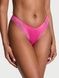 Трусики-стринги люксовые Victoria's Secret Rose Lace-Trim High-Leg Thong Panty розовые fpt-5rn-1i1 фото 1