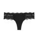 Трусики-стринги женские люксовые с кружевом Victoria's Secret Lace-Trim Thong Panty черные yis-ct5-9dw фото 1