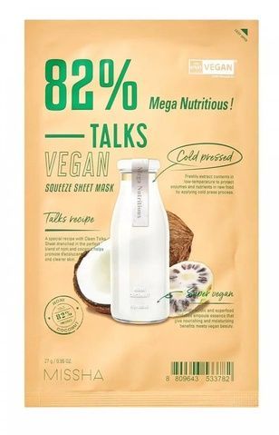 Тканевая маска для лица Missha Talk Vegan Squeeze Mega Nutritious, 27 г 815-ic0 фото