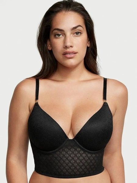 Бюстьє-корсет чорний Victoria's Secret Icon by Victoria's Secret Push-Up Corset Top 4m3-4xh-iwq фото