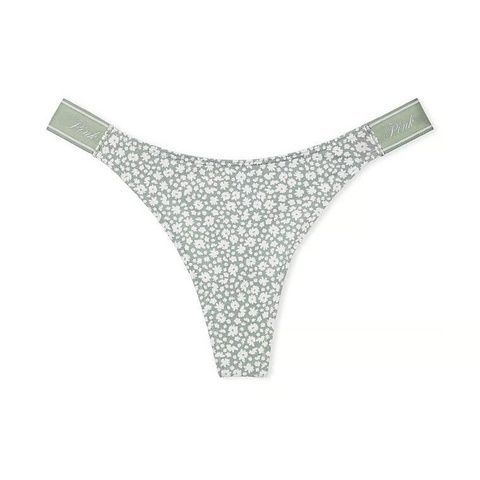 Трусики-стринги женские хлопковые PINK Victoria's Secret Logo Cotton High-Leg Thong зеленые tzj-fqp-54i фото