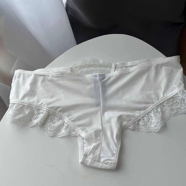 Трусики-чики женские люксовые Victoria's Secret белые sca-6km-396 фото
