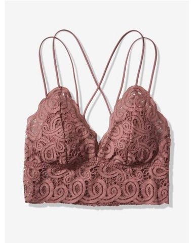 Бюстгальтер-бралет PINK Victoria's Secret Lace Bralette коричневый 0b9-c5b фото