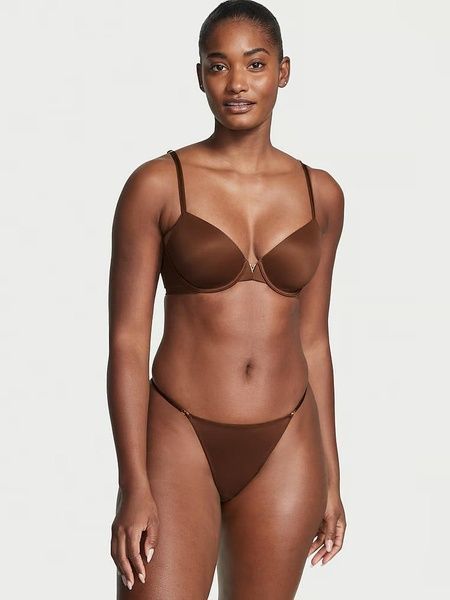Трусики-стрінги жіночі люксові Victoria's Secret Adjustable String Thong Panty коричневі naz-11s-n75 фото