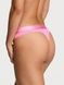 Трусики-стрінги жіночі бавовняні з логотипом Victoria's Secret Exploded Logo Cotton Thong Panty рожеві  9m4-pbp-r1a фото 2