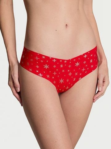 Трусики-стринги женские бесшовные Victoria's Secret No-Show Thong Panty красные t5p-fdj-7zb фото