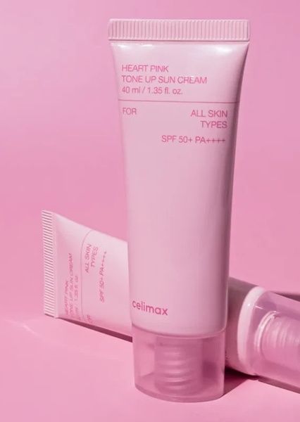 Зволожуючий сонцезахисний крем Celimax Heart Pink Tone Up Sun Cream SPF 50+ PA++++, 40 мл 7264 фото