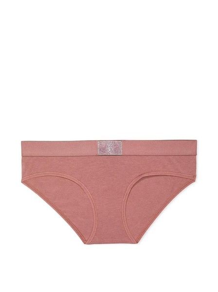 Трусики-хипстер женские Victoria's Secret Logo Cotton Shine Patch Hiphugger Panty пудровые br1-5j2-mjg фото