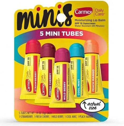 Набор мини-бальзамов для губ Carmex Minis SPF15 (в тюбике), 5 г х 5шт b91-6a9 фото