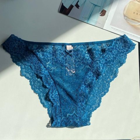 Трусики-бикини женские люксовые Victoria's Secret морская волна np9-hoz-7d5 фото