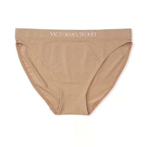 Трусики-бикини женские с микрофибры Victoria's Secret Seamless Bikini Panty бежевые 0od-awd-gce фото