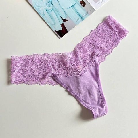 Трусики-стринги женские хлопковые Victoria's Secret Thong Panty бузкові nqp-4id-cyh фото