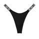 Стрінги люксові зі стразами чорні Victoria's Secret Smooth Shine Strap Thong Panty ncv-ewm-j4u фото 2
