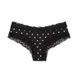 Трусики-чики женские хлопковые с кружевом с принтом Victoria's Secret Lace-Waist Cotton Cheeky Panty черные w4j-oky-yqn фото 2
