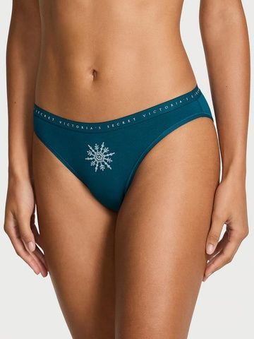 Трусики-бикини женские хлопковые Victoria's Secret Stretch Cotton Bikini Panty морскaя волнa 7ee-94u-ryi фото
