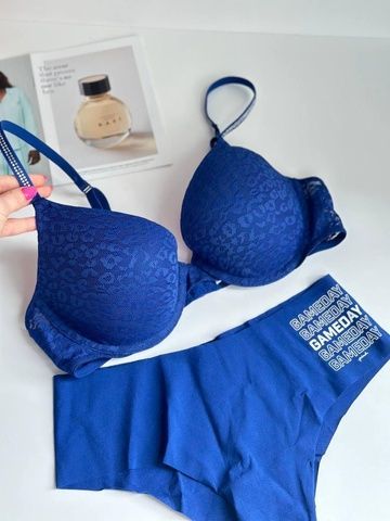 Бюстгальтер с пуш-ап PINK Victoria's Secret Push-Up Bra синий 34C(75C) vsn-zp7-a7h фото