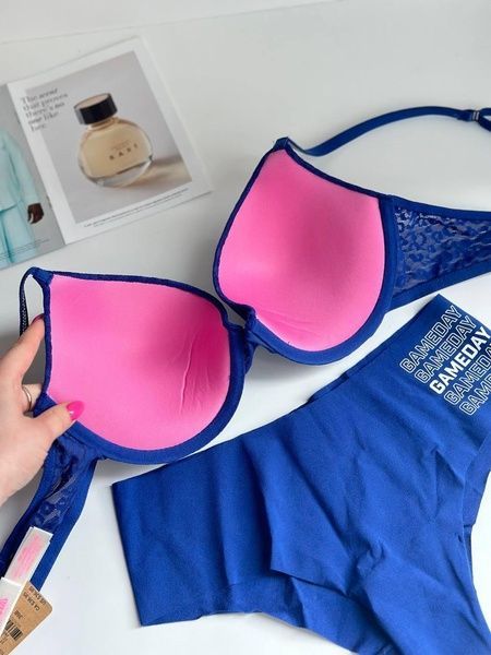 Бюстгальтер с пуш-ап PINK Victoria's Secret Push-Up Bra синий 34C(75C) vsn-zp7-a7h фото