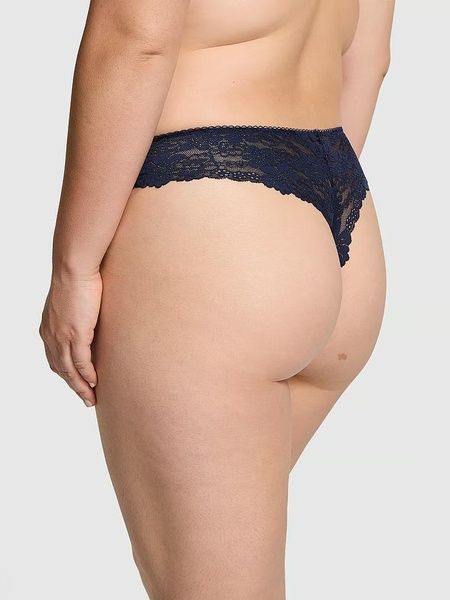 Трусики-стрінги жіночі безшовні PINK Victoria's Secret No-Show Thong Panty сині f0f-bwj-42k фото