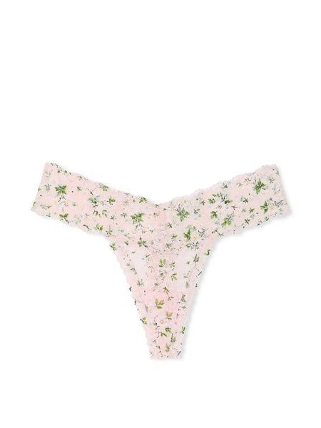 Трусики-стринги женские Victoria's Secret Lace Thong Panty пудровые 1np-8eg-3fa фото