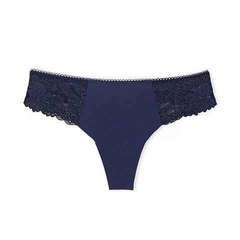 Трусики-стринги женские бесшовные PINK Victoria's Secret No-Show Thong Panty синие f0f-bwj-42k фото