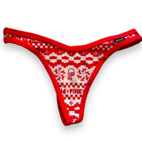 Трусики-стринги женские PINK Victoria's Secret красные 800-575 фото