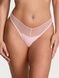 Трусики-стринги женские хлопковые Victoria's Secret Stretch Pointelle High-Leg Scoop Thong Pantyy пудровые  2ia-4ao-zle фото 1