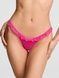 Трусики-стринги кружевные женские с рюшами Victoria's Secret PINK Wink Micro Thong Panty розовые  yj4-0sa-523 фото 1