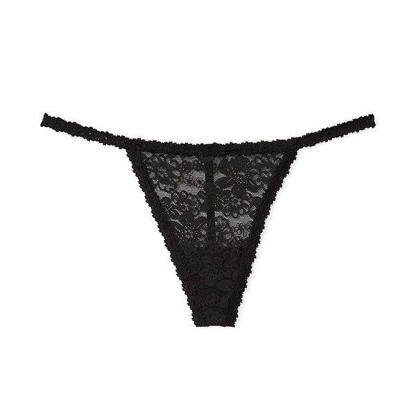 Трусики-стрінги жіночі PINK Victoria's Secret Wink V-String Panty чорні egk-9u3-6h6 фото
