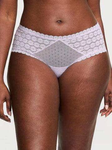 Трусики-чики женские кружевные Victoria's Secret Daisy Lace Cheeky Panty сиреневые 6xd-dp3-szd фото
