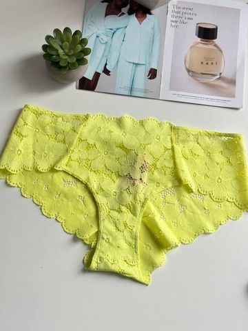 Трусики-чики женские кружевные Victoria's Secret желтый неон XS 800-608.3 фото