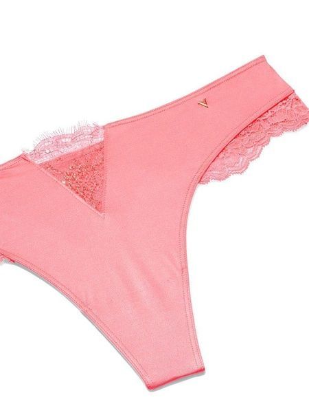 Трусики-стрінги жіночі люксові Victoria's Secret персикові rl7-zke-j3a фото