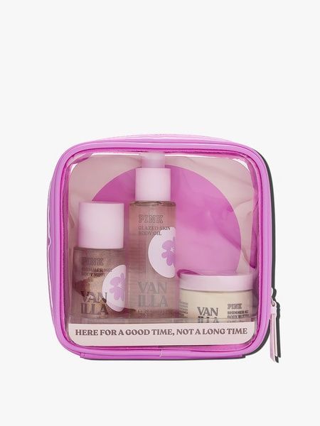 Подарочный набор Victoria's Secret PINK Vanilla Let's Glow Away Shimmer Travel Set 06i-2b7 фото