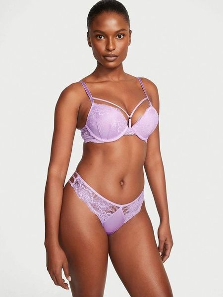 Трусики-стрінги жіночі люксові Victoria's Secret бузкові 4vo-41j-h03 фото