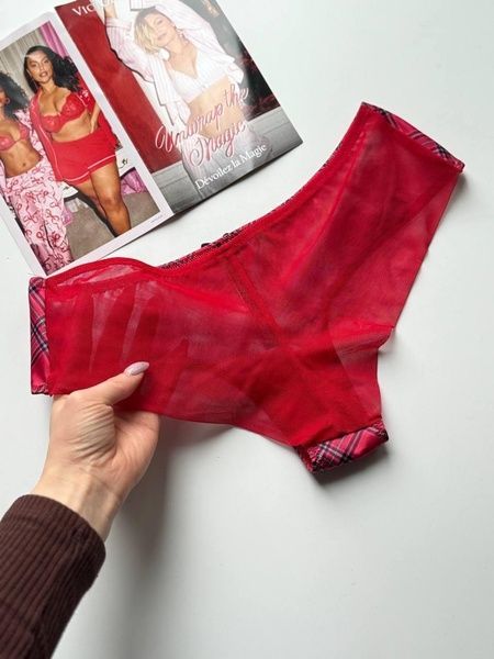 Трусики-бикини женские люксовые Victoria's Secret красные lcl-9fm-w6j фото