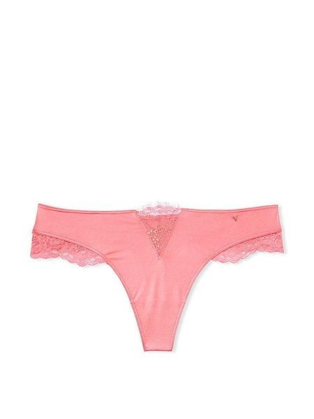 Трусики-стрінги жіночі люксові Victoria's Secret персикові rl7-zke-j3a фото