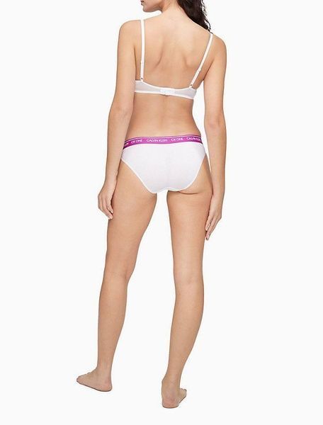 Трусики-бикини женские хлопковые с логотипом Calvin Klein&nbsp;белые rx8-yw6-sqf фото