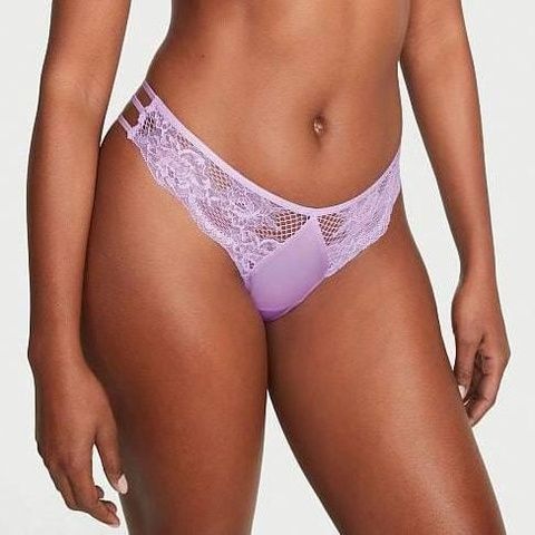 Трусики-стринги женские люксовые Victoria's Secret сиреневые 4vo-41j-h03 фото