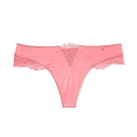 Трусики-стринги женские люксовые Victoria's Secret персиковые rl7-zke-j3a фото