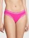 Трусики-чики женские хлопковые с кружевом Victoria's Secret Lace-Waist Cotton Cheeky Panty малиновые 6ue-hz1-l47 фото 3