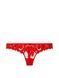 Трусики-стринги женские кружевные люксовые Victoria's Secret Floral Embroidered Thong Panty красные nzh-qwu-v60 фото 2