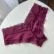 Трусики-чіки жіночі люксові з мереживом Victoria's Secret бордові okl-5h5-boa фото 1